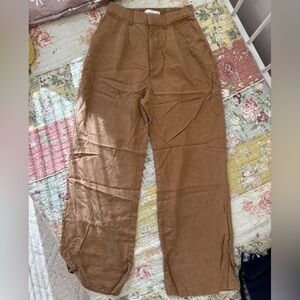 Abercrombie & Fitch brown wide leg trousers Pants